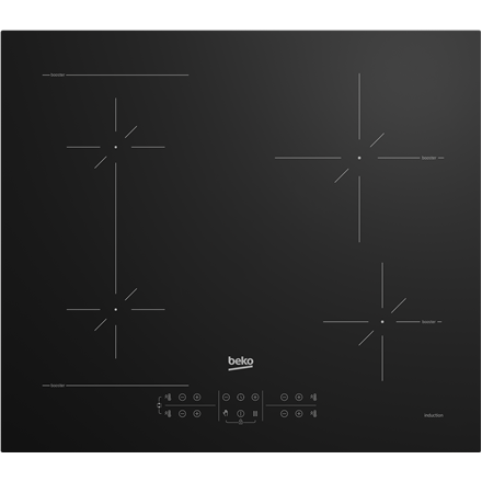 BEKO Hob | HII64200SFMT | Induction | Number of burners/cooking zones 4 | Touch | Timer | Black