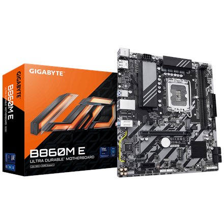 Gigabyte B860M E | Processor family Intel | Processor socket LGA1851 | DDR5 | Supported hard disk dr
