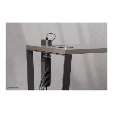 Neomounts DS22-840BL6 Desk socket with clamp and USB-C and USB-A ports - Quick charge | Neomounts
