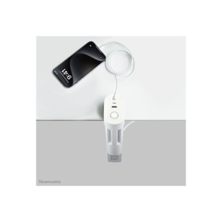 Neomounts DS22-840WH6 Desk socket with clamp and USB-C and USB-A ports - Quick charging | Neomounts