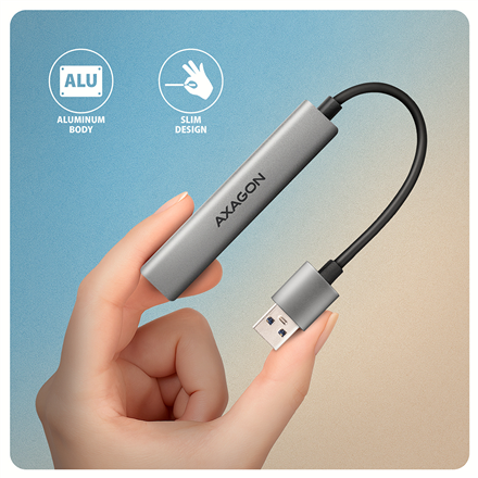 AXAGON ALU STRIP USB-A 4 port hub | HUE-STA