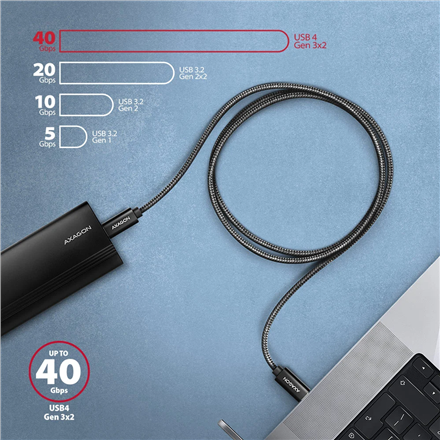 AXAGON NewGEN+ USB-C to USB-C 4 Gen 3×2/240 W cable