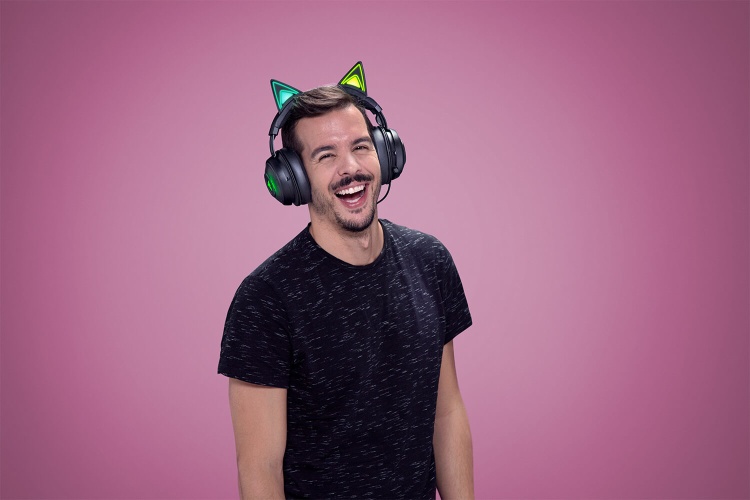 Razer Kraken Kitty Edition Laidinės žaidimų ausinės, USB, Juoda