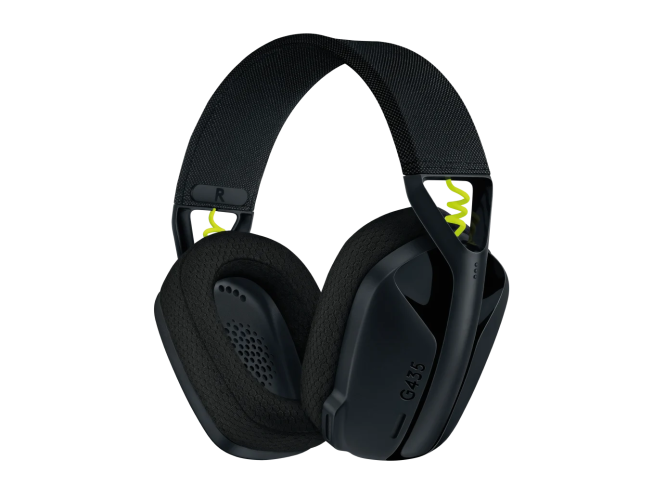 Logitech G435 LIGHTSPEED Belaidės žaidimų ausinės, Black and Neon Yellow