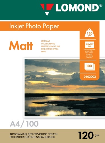 Lomond Photo Inkjet Paper Matte 120 g/m2 A4, 100 sheets