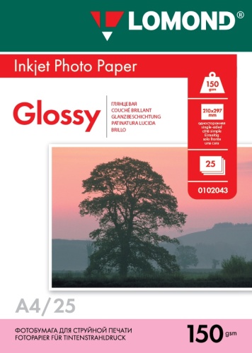 Fotopopierius Lomond Photo Inkjet Paper Blizgus 150 g/m2 A4, 25 lapai