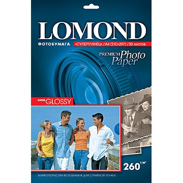 Fotopopierius Lomond Premium Photo Paper Super Blizgus 260 g/m2 A4, 20 lapų, Bright