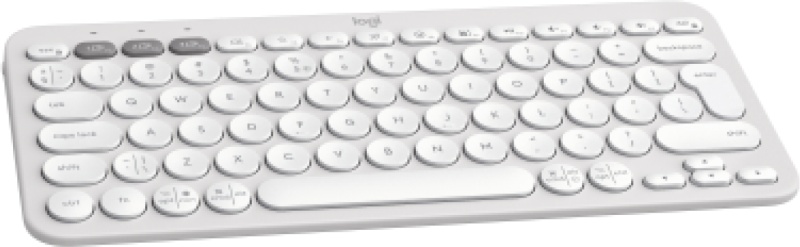 Logitech Pebble Keys 2 K380s Belaidė klaviatūra RF Wireless+Bluetooth, US INT (Qwerty), Tonal White