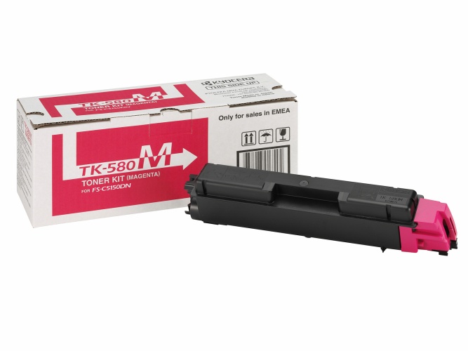 Kyocera TK-580M Toner Cartridge, Magenta