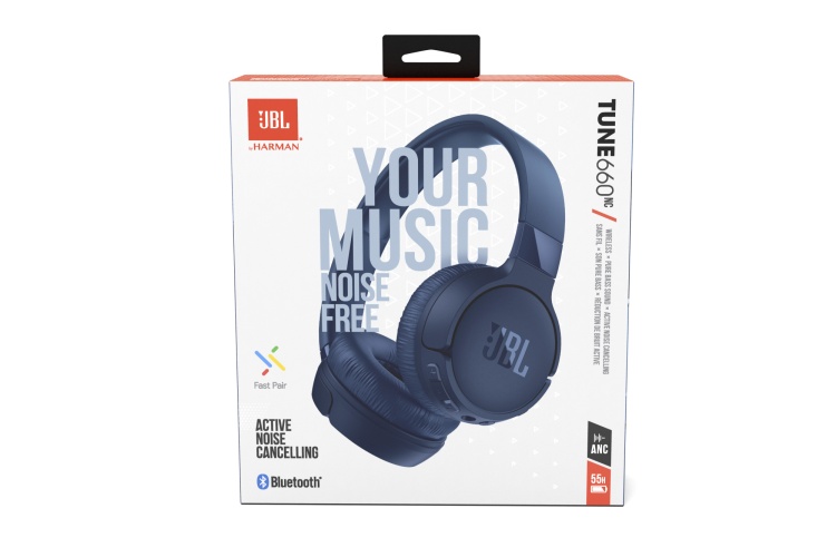 JBL Tune 660NC Belaidės/Laidinės ausinės, Bluetooth, 3.5mm jack, Mėlyna