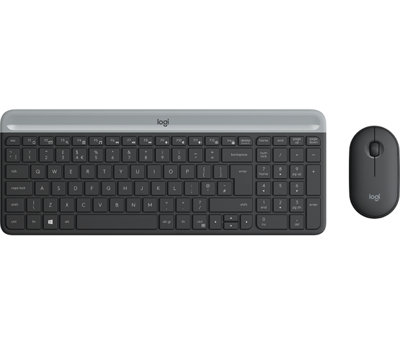 Logitech MK470 Slim Combo Belaidė klaviatūra + pelė, US, Graphite