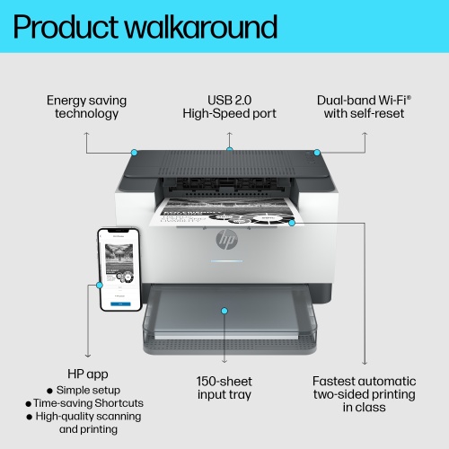 HP LaserJet M209dw Spausdintuvas lazerinis nespalvotas A4 29 ppm USB Wi-Fi Ethernet LAN Bluetooth