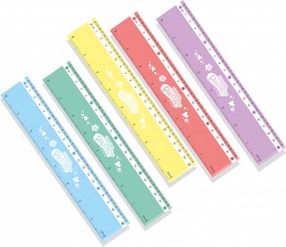 Liniuotė Colorino Pastel 20 cm plastikinė pastelinių spalvų