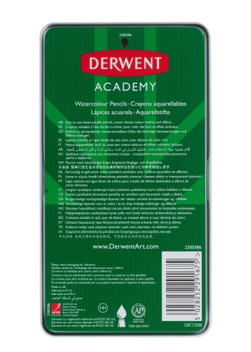 Derwent Academy Portrait Watercolour Pencils 12 Tin