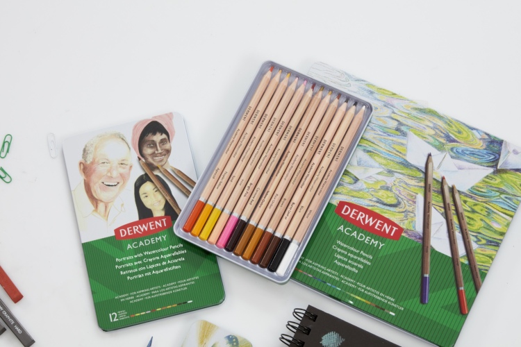 Derwent Academy Portrait Watercolour Pencils 12 Tin