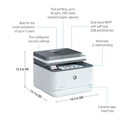 HP LaserJet Pro MFP 3103fdw Spausdintuvas lazerinis nespalvotas MFP A4 33 ppm USB Wi-Fi LAN BT