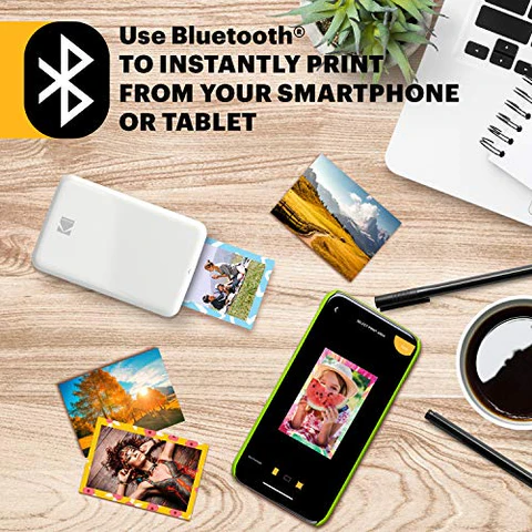 Kodak STEP Momentinis mobilus nuotraukų spausdintuvas spalvotas ZINK 2x3'' 1 ppm, Bluetooth, Balta