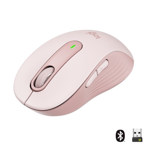 Pelė belaidė Logitech Signature M650 (910-006254) RF Wireless+Bluetooth Optical 2000 DPI, Rose