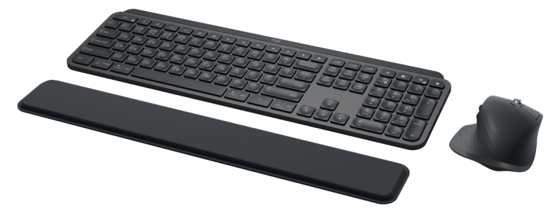 Belaidė klaviatūra ir pelė + Atrama riešui Logitech MX Keys Combo for Business Gen 2, Graphite