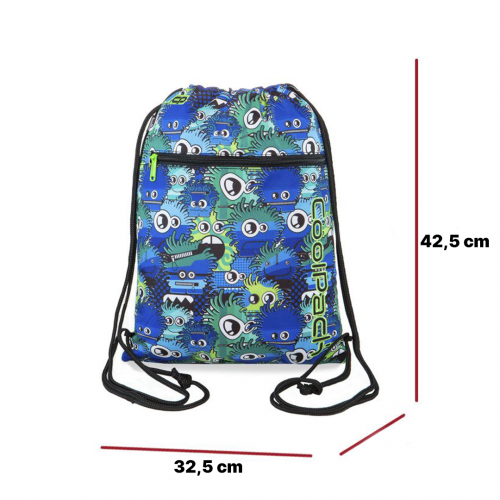 Maišelis sportinei aprangai CoolPack Vert Wiggly Eyes Blue