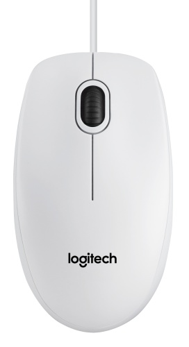 Logitech B100 Laidinė pelė, USB Type-A, Optical, 1000 DPI, Balta