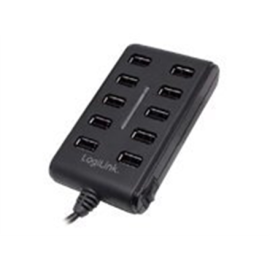 Logilink UA0125 USB Hub 10-Port USB2.0 with power adapter 3.5A