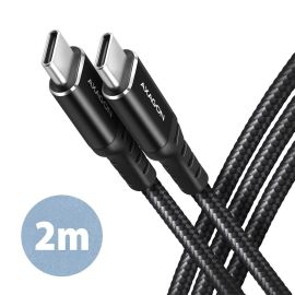 CABLE USB-C TO USB-C 2M 60W/HQ BLACK BUCM-CM20AB AXAGON
