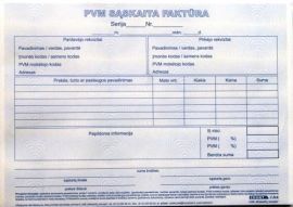PVM sąskaita faktūra 1+1 SC, A5, 2 × 50 l.