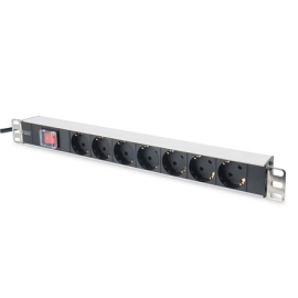 Digitus Aluminum outlet strip with switch DN-95402 Sockets quantity 7