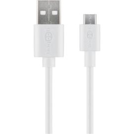 Goobay Micro USB charging and sync cable 43837 White