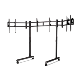 Next Level Racing Floor stand Round Tube Freestanding Single Monitor Stand Up to 3x43 "