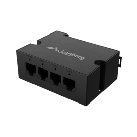 Lanberg Switch PoE Extender 1xIn 3xOut Fast Ethernet Din Rail at 30W metal clips DIN-FE4-AT-30W