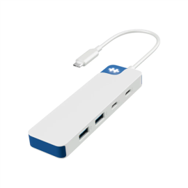 Hyper HyperDrive Flex 4 Port USB-C Combo Hub, White/Blue HD5200BUGL