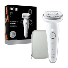 Braun Silk-épil 9 SES9-000 Epilator, Wet & Dry, White/Silver