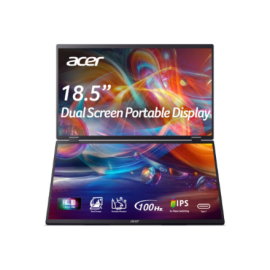 Acer PD19F 47cm 18.5'' FHD Dual Portable IPS 100Hz 16:9 4ms (GTG) 250nits HDMI 2xType-C MM Audio Out EU Black H.cable x1 U.cable Type-C x1 Acer