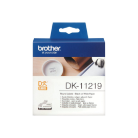 Brother Round paper labels DK-11219 Black on White 12 mm