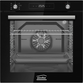 Simfer BI-81608P Pyrolytic Built-in Oven, Multifuncional, Capacity 80 L, Black Simfer Oven BI-81608P