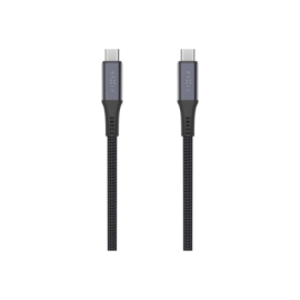 Fixed Braided Cable USB-C/USB-C, 2m, USB4 gen2 20Gbps, 4K 60Hz, 240W FIXDBP-CC2-GR
