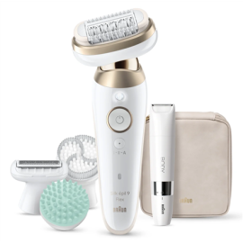 Braun Silk-épil 9 Flex SkinSpa SES9-481 3D Epilator, Wet & Dry, White/Gold Braun