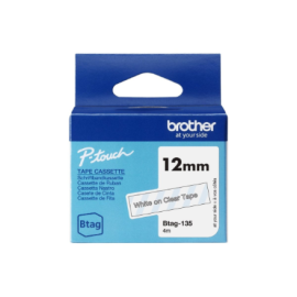 Brother BTAG-135 White on Clear Btag
