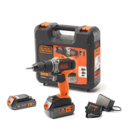 BLACK & DECKER | Cordless Drill/Driver with  2.0 Ah/4.0 Ah Battery | BCD003MEM2K-QW | 18 V | 2.0/4.0