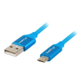 Lanberg USB Micro to USB-A 2.0 Cable Blue Premium QC 3.0