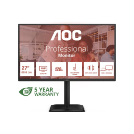 AOC Q27E4CV | 27 " | IPS | QHD | 16:9 | 120 Hz | 4 ms | 2560 x 1440 pixels | 350 cd/m² | HDMI ports