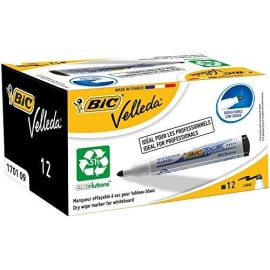 Bic Žymeklis baltai lentai Velleda 1701 1-5 mm, juodas, pakuotėje 12 vnt. 701092