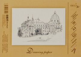 Braižybos ir piešimo popierius SMLT A4, 160 g/m2, 20 lapų, klijuotas