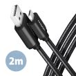 CABLE USB2.0 TO MICRO-USB 2M/HQ BLK BUMM-AM20AB AXAGON