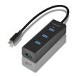 I/O HUB USB-C 4PORT CHARGING/0.4M HUE-S2C AXAGON
