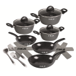 Stoneline Ceramic Cookware Set of 14 15710 3 pans; 3 pots; 3 lids