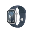 Apple Watch Series 9 GPS 41mm Silver Aluminium Case with Storm Blue Sport Band - M/L Apple
