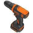 BLACK & DECKER Drill Driver, 10.8 V, 1x1.5 Ah BDCDD12-QW